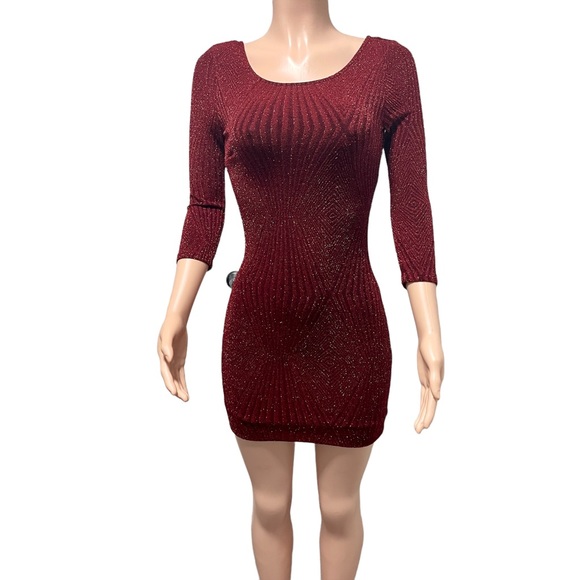 Trixxi Cocktail Dress Maroon Red Cocktail Dress Size S - Picture 2 of 9